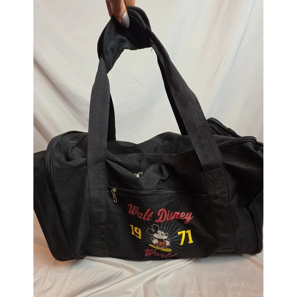Disney Parks Walt Disney World 1971 Mickey Mouse Duffel Bag Black Travel Gym Bag